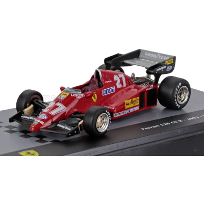 EDICOLA FERRARI F1 126 C2B N 27 SEASON 1983 PATRICK TAMBAY - CON VETRINA - WITH SHOWCASE - RED BLACK 1/43