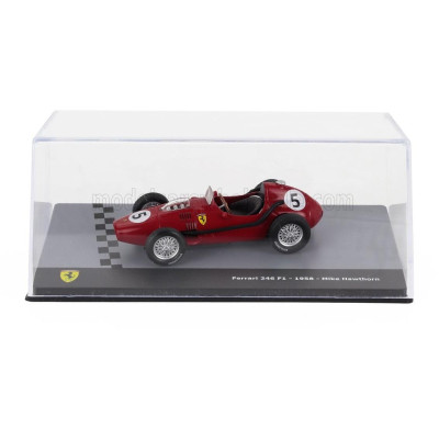 EDICOLA FERRARI F1 DINO 246 N 5 WORLD CHAMPION SEASON 1958 MIKE HAWTHORN - CON VETRINA - WITH SHOWCASE - RED 1/43