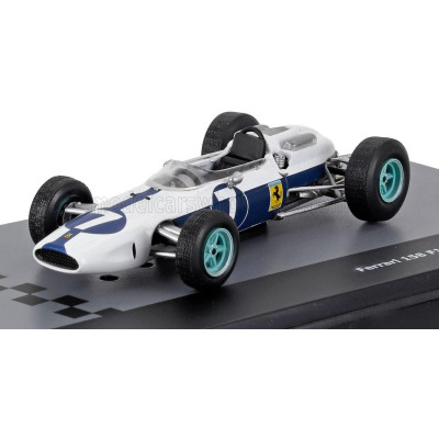 EDICOLA FERRARI F1  158 N 7 WORLD CHAMPION SEASON 1964 JOHN SURTEES - CON VETRINA - WITH SHOWCASE - WHITE BLUE 1/43