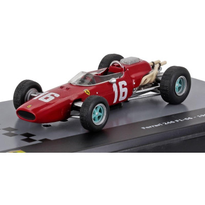EDICOLA FERRARI F1  246 N 16 SEASON 1966 LORENZO BANDINI - CON VETRINA - WITH SHOWCASE - RED 1/43