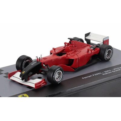 EDICOLA FERRARI F1  F2001 N 1 WORLD CHAMPION SEASON 2001 MICHAEL SCHUMACHER - CON VETRINA - WITH SHOWCASE - RED BLACK 1/43