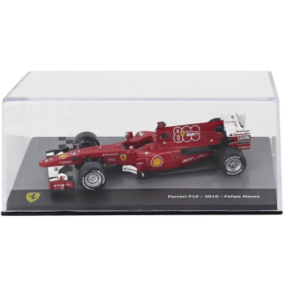 EDICOLA FERRARI F1  F10 N 7 (800th GP) TURKISH GP 2010 FELIPE MASSA - CON VETRINA - WITH SHOWCASE - RED WHITE 1/43