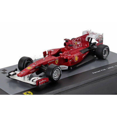 EDICOLA FERRARI F1  F10 N 7 (800th GP) TURKISH GP 2010 FELIPE MASSA - CON VETRINA - WITH SHOWCASE - RED WHITE 1/43
