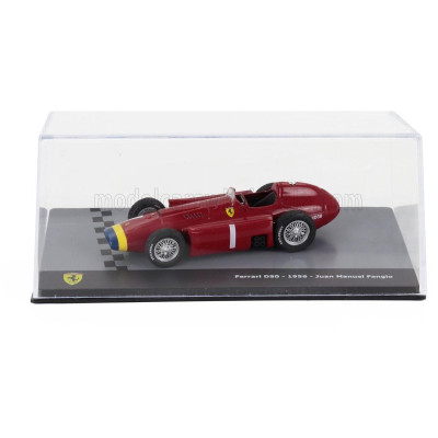 EDICOLA FERRARI F1  D50 N 1 WORLD CHAMPION SEASON 1956 JUAN MANUEL FANGIO - CON VETRINA - WITH SHOWCASE - RED YELLOW BLUE 1/43