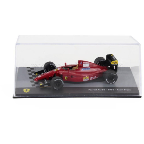 EDICOLA FERRARI F1  F1-90 N 1 SEASON 1990 ALAIN PROST - CON VETRINA - WITH SHOWCASE - RED BLACK 1/43