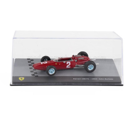 EDICOLA FERRARI F1  158 SCUDERIA FERRARI N 2 WORLD CHAMPION SEASON 1964 JOHN SURTEES - CON VETRINA - WITH SHOWCASE - RED 1/43