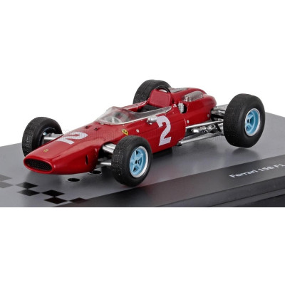 EDICOLA FERRARI F1  158 SCUDERIA FERRARI N 2 WORLD CHAMPION SEASON 1964 JOHN SURTEES - CON VETRINA - WITH SHOWCASE - RED 1/43