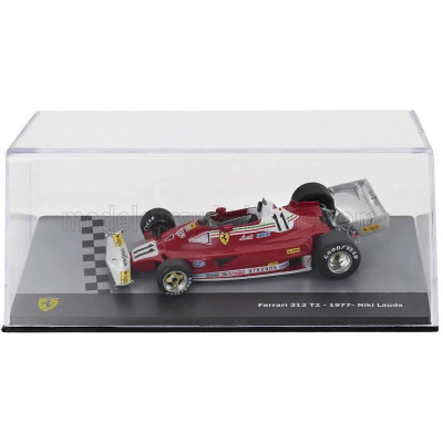 EDICOLA FERRARI F1  312T2 N 11 WORLD CHAMPION SEASON 1977 NIKI LAUDA - CON VETRINA - WITH SHOWCASE - RED 1/43