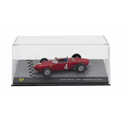 EDICOLA FERRARI F1  156 SHARKNOSE N 4 SEASON 1961 WOLFGANG VON TRIPS - CON VETRINA - WITH SHOWCASE - RED 1/43
