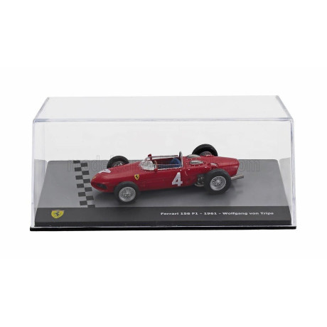 EDICOLA FERRARI F1  156 SHARKNOSE N 4 SEASON 1961 WOLFGANG VON TRIPS - CON VETRINA - WITH SHOWCASE - RED 1/43