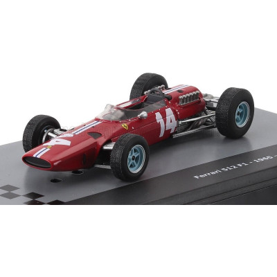 EDICOLA FERRARI F1  512 TEAM N.A.R.T. N 14 SEASON 1965 PEDRO RODRIGUEZ - CON VETRINA - WITH SHOWCASE - RED WHITE 1/43