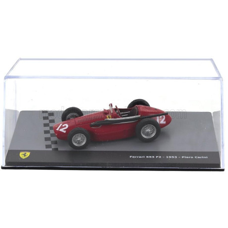 EDICOLA FERRARI F2  553 TEAM SCUDERIA FERRARI N 12 SEASON 1953 PIERO CARINI - CON VETRINA - WITH SHOWCASE - RED 1/43