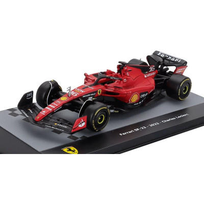 EDICOLA FERRARI F1  SF-23 TEAM SCUDERIA FERRARI N 16 SEASON 2023 CHARLES LECLERC - CON VETRINA - WITH SHOWCASE - RED BLACK 1/43