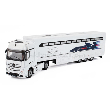 EDICOLA MERCEDES BENZ ACTROS TRUCK CAR TRANSPORTER F1 TEAM MARTINI RACING SEASON 2016 - WHITE 1/43