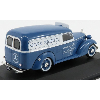 EDICOLA MERCEDES BENZ 170D VAN MERCEDES - AUTOMOTORES JUAN MANUEL FANGIO 1954 - BLUE WHITE 1/43