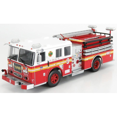 EDICOLA SEAGRAVE PUMPER TRUCK FIRE DEPARTMENT NEW YORK USA 2003 - RED WHITE 1/43