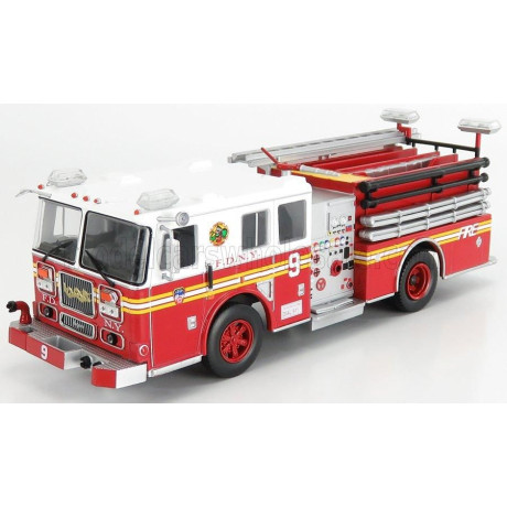 EDICOLA SEAGRAVE PUMPER TRUCK FIRE DEPARTMENT NEW YORK USA 2003 - RED WHITE 1/43