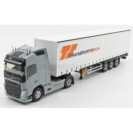 ELIGOR VOLVO FH4 500 GLOBETROTTER TRUCK SION TRANSPORTS TELONATO 2016 - GREY WHITE 1/43