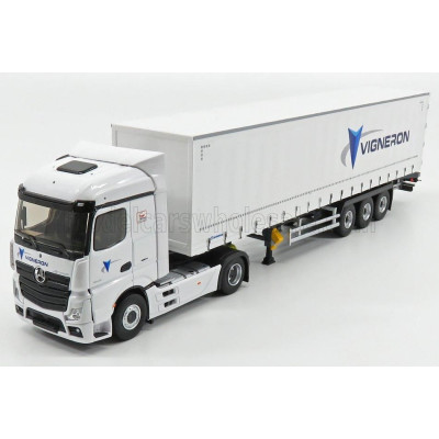 ELIGOR MERCEDES BENZ ACTROS 2 1845 TRUCK VIGNERON TRANSPORTS TELONATO 2018 - WHITE 1/43