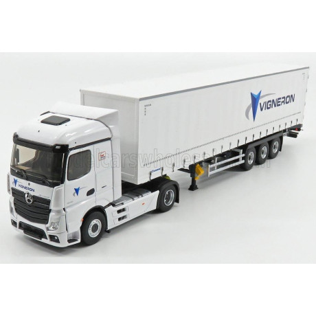 ELIGOR MERCEDES BENZ ACTROS 2 1845 TRUCK VIGNERON TRANSPORTS TELONATO 2018 - WHITE 1/43