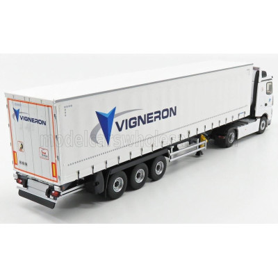 ELIGOR MERCEDES BENZ ACTROS 2 1845 TRUCK VIGNERON TRANSPORTS TELONATO 2018 - WHITE 1/43