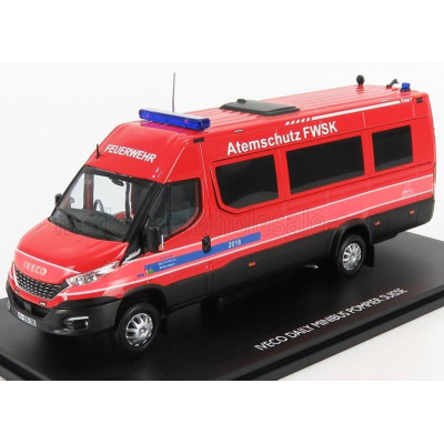 ELIGOR IVECO FIAT NEW DAILY 35-210 VAN HI-MATIC MINIBUS SUISSE POMPIERS 2019 - RED ORANGE BLACK 1/43