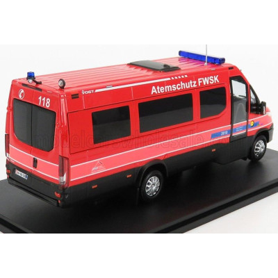 ELIGOR IVECO FIAT NEW DAILY 35-210 VAN HI-MATIC MINIBUS SUISSE POMPIERS 2019 - RED ORANGE BLACK 1/43