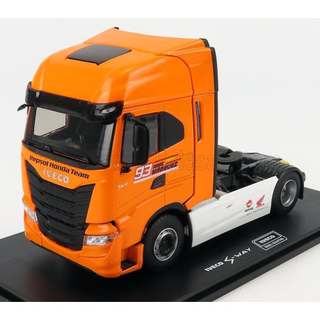 ELIGOR IVECO FIAT S-WAY TRACTOR TRUCK 2-ASSI TEAM HONDA HRC N 93 MARC MARQUEZ 2019 - ORANGE 1/43