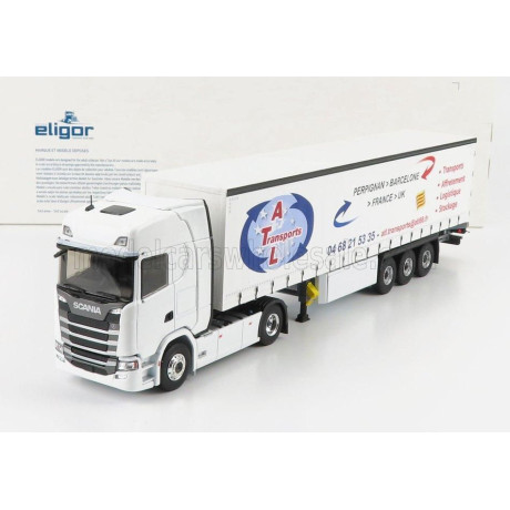 ELIGOR SCANIA S500 TRUCK TELONATO ATL TRANSPORT 2016 - WHITE 1/43