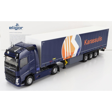 ELIGOR VOLVO FH4 500 TRUCK TELONATO KARASSULIS TRANSPORTS 2020 - BLUE 1/43