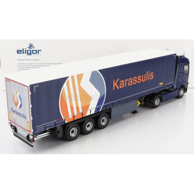 ELIGOR VOLVO FH4 500 TRUCK TELONATO KARASSULIS TRANSPORTS 2020 - BLUE 1/43