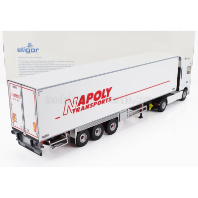 ELIGOR DAF XF 460 MY17 TRUCK SEMI-FRIGO NAPOLY TRANSPORTS 2017 - WHITE 1/43