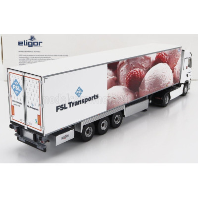 ELIGOR RENAULT T-LINE HIGH TRUCK SEMI-FRIGO FSL TRANSPORTS 2021 - WHITE PINK 1/43