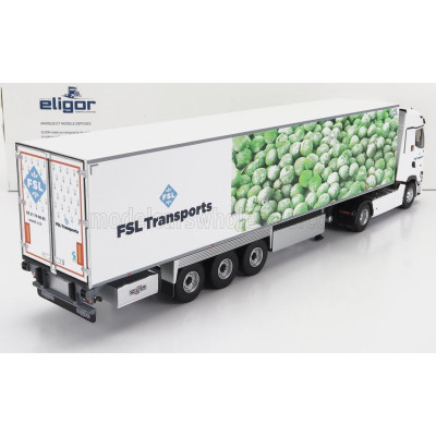 ELIGOR RENAULT T-LINE HIGH TRUCK SEMI-FRIGO FSL TRANSPORTS 2021 - WHITE GREEN 1/43