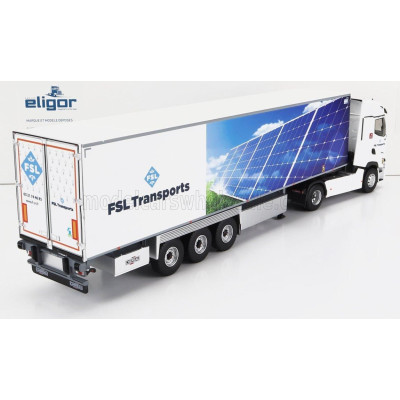 ELIGOR RENAULT T-LINE HIGH TRUCK SEMI-FRIGO FSL TRANSPORTS 2021 - WHITE BLUE 1/43