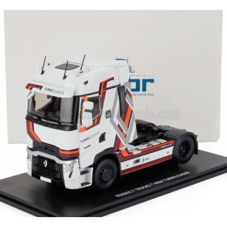 ELIGOR RENAULT T-LINE HIGH TURBO LEADER TRACTOR TRUCK 2-ASSI 2021 - WHITE BROWN ORANGE GREY 1/43