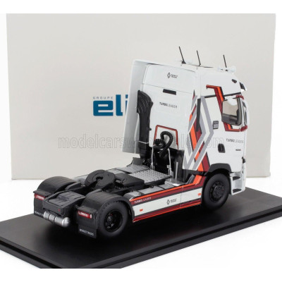 ELIGOR RENAULT T-LINE HIGH TURBO LEADER TRACTOR TRUCK 2-ASSI 2021 - WHITE BROWN ORANGE GREY 1/43
