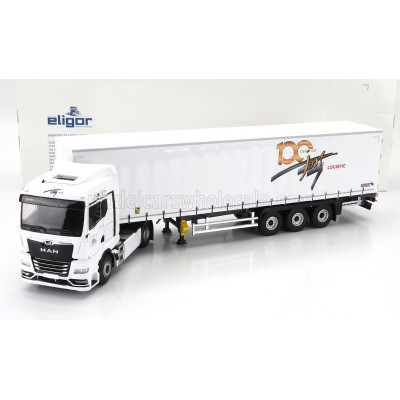 ELIGOR MAN TGX 18.470 TRUCK TELONATO JOST LOGISTIC TRANSPORTS 2021 - WHITE 1/43