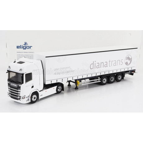 ELIGOR SCANIA S500 TRUCK TELONATO DIANA TRANSPORTS 2020 - WHITE 1/43