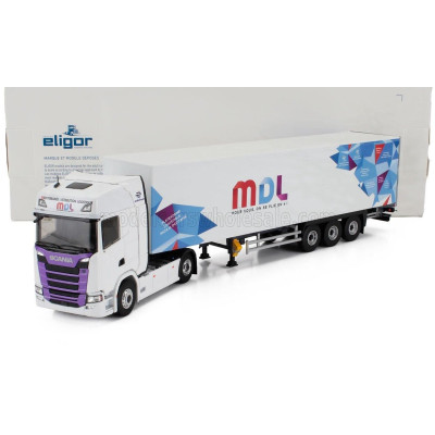 ELIGOR SCANIA S500 TRUCK CASSONATO MDL TRANSPORTS 2024 - WHITE 1/43