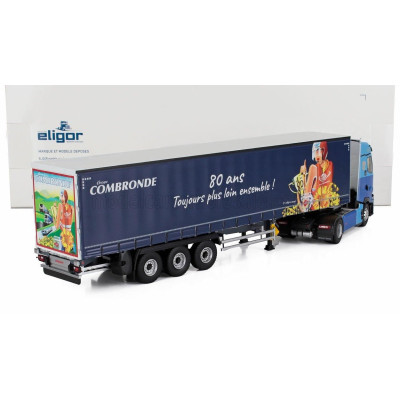ELIGOR RENAULT T-HIGH TRUCK TELONATO COMBRONDE TRANSPORTS 2025 - 80 ANS TOUJOURS PLUS LOIN ENSEMBLE - WHITE BLUE 1/43