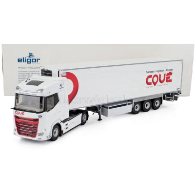 ELIGOR DAF XG TRUCK SEMI-FRIGO COUE TRANSPORTS 2021 - WHITE RED 1/43