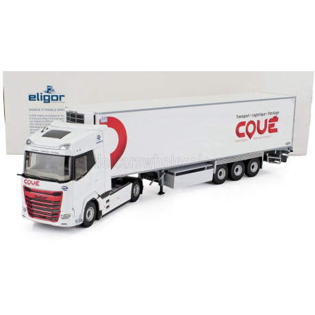ELIGOR DAF XG TRUCK SEMI-FRIGO COUE TRANSPORTS 2021 - WHITE RED 1/43