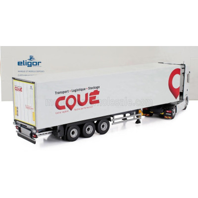 ELIGOR SCANIA S500 TRUCK CASSONATO COUE TRANSPORTS 2021 - WHITE RED 1/43