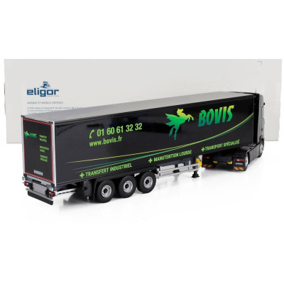 ELIGOR SCANIA S500 TRUCK CASSONATO BOVIS TRANSPORTS 2021 - BLACK 1/43