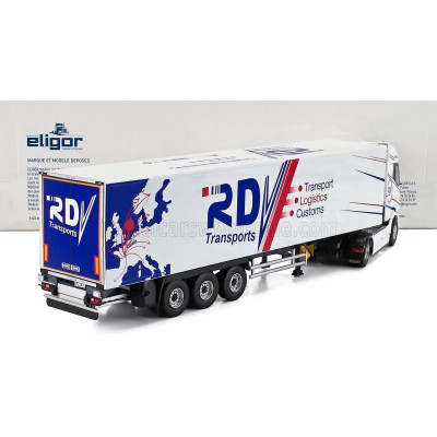 ELIGOR DAF XG TRUCK CASSONATO RDV TRANSPORTS 2021 - WHITE BLUE 1/43