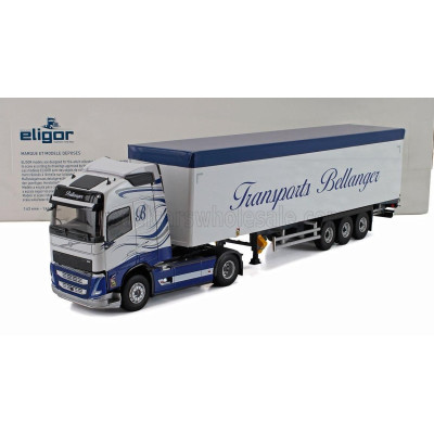 ELIGOR VOLVO FH TRUCK CASSONATO BELLANGER TRANSPORTS 2020 - WHITE BLUE 1/43