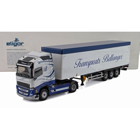 ELIGOR VOLVO FH TRUCK CASSONATO BELLANGER TRANSPORTS 2020 - WHITE BLUE 1/43
