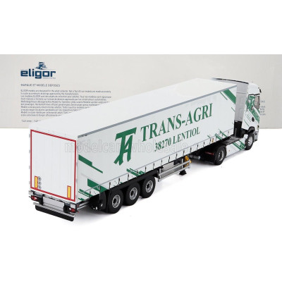 ELIGOR RENAULT T-LINE HIGH TRUCK TELONATO TRANS-AGRI TRANSPORTS 2023 - WHITE GREEN 1/43