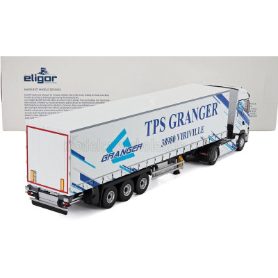 ELIGOR RENAULT T-LINE HIGH TRUCK TELONATO GRANGER TRANSPORTS 2023 - WHITE BLUE 1/43